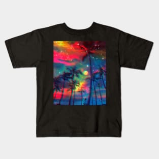 Rainbow Palm Trees Kids T-Shirt